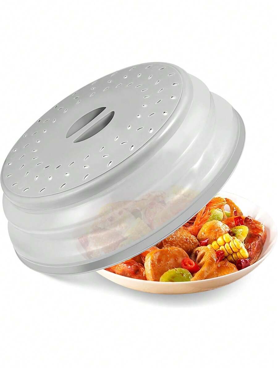 1pc Microwave Food Cover, Multifunctional Kitchen Tool Splash Guard - Multicolor - View 1