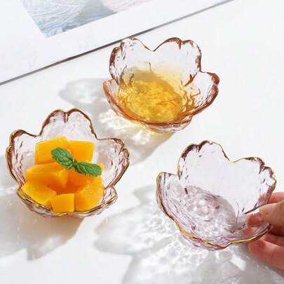 2/4/6件装粉色樱花INS风水晶塑料调味碟开胃菜盘蘸酱碗品尝盘上菜托盘小巧便携防溢厨房餐具，适用于酱汁、小吃、甜点、冰淇淋等，时尚高档餐具，情人节毕业季礼物