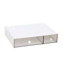 Organizador de escritorio apilable con cajones transparentes, caja de almacenamiento de plástico con múltiples compartimentos para papelería, cosméticos, joyas, escritorio de oficina, tocador de maquillaje y almacenamiento de encimera - Multicolor - Ver 12