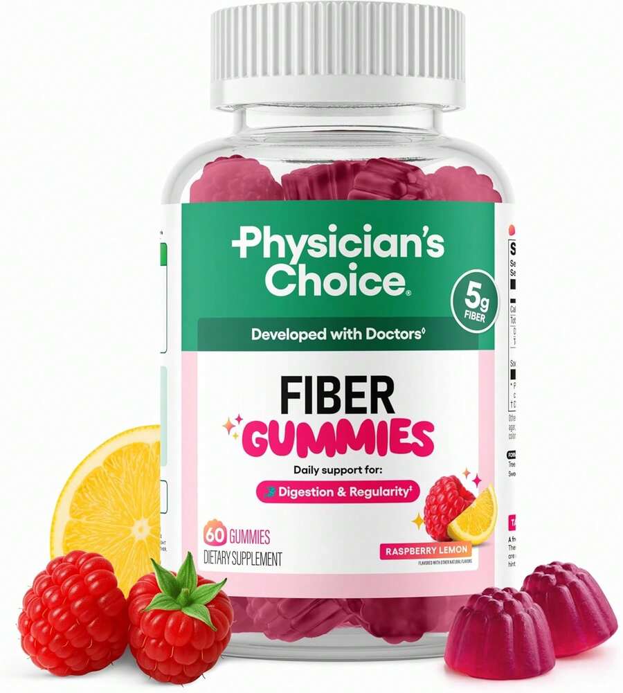 Fiber Supplement Gummies – Prebiotic Chicory Root Fiber For Digestive & Gut Support | Sugar Free Vegan Daily Gummies For Adults, 60 Count - 1 chai - Xem 1