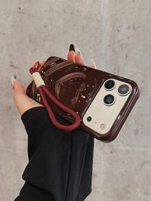 1 chiếc ốp lưng điện thoại màu đỏ rượu vang hình trái tim lấp lánh bóng bẩy, phù hợp với 17 Pro Max/17 Pro/17/16 Pro/16/14 Pro/14, 13/12/11, 15 Pro Max/15 Plus/15 Pro/15, chống rơi vỡ, kèm dây đeo. - Màu Đỏ Sâu - Xem 6