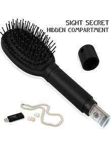 1pc Diversion Hairbrush, Can Hide Money, Cash, Jewelry And Other Valuables, Secret Storage Box, Hairbrush Box, Can Hide Diamonds And Keys - Black - View 9