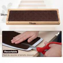 Alfombra Antideslizante para Escaleras 15 Piezas de Adhesivo para Escaleras de Madera antideslizante y adhesiva para garantizar la  de personas mayores niños y mascotas 76 x 20 cm . - marrón - Ver 2