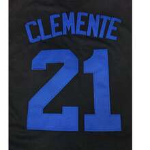 MEAN MACHINE Áo bóng chày nam Roberto Clemente Santurce Crabs #21 màu đen, thêu chữ, thích hợp cho tập luyện và thi đấu, quà tặng ngày thi đấu. - màu đen - Xem 6
