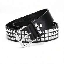 Street 1PC Stylish Punk Style Rivet Decor Versatile Jeans Belt Dress Belt Halloween Summer, School Fall, Autumn, Halloween - 1PC - 查看 5