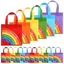 M12 Sets End Of The Year Gifts Bags For Students Bulk Inspirational Rainbows Party Favor Bag For Primary School Student Sunday School Gift Classroom Prize Kindergarten Preschool RainbowN - đỏ, cam, vàng, xanh lá cây, xanh dương và tím - Xem 7