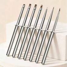 Bút vẽ móng nghệ thuật cán bạc phiên bản giới hạn, bút gel vẽ móng có thể tháo rời, hình vuông, tròn, tam giác, dụng cụ vẽ móng đa năng. - Bạc - Xem 3
