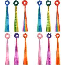 6 piezas de Cinta de Baile Arcoíris, Banda Elástica para Clase de Baile, Accesorios de Baile con Borlas de Ritmo para Festival, Muñequera Multicolor, Cinta de Gimnasia y Danza - A - Ver 5