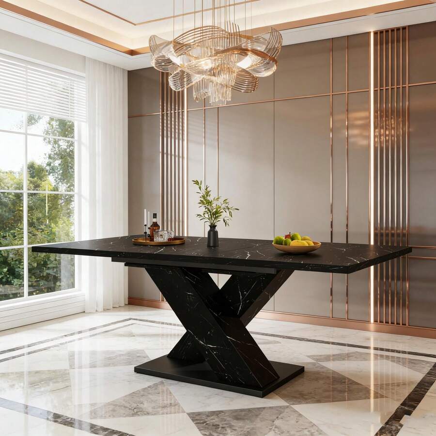 Dining Tables - Black + MDF - View 1