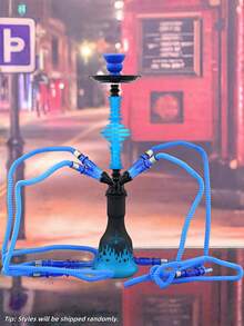 Bộ shisha thủy tinh 4 ống cỡ trung bình, kiểu Ả Rập, đầy đủ phụ kiện bao gồm cả ống ngậm, shisha cỡ lớn dùng tại nhà và quán bar, không cần điện. - Một cỡ - Xem 3