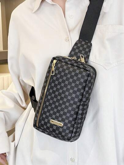 TIANDINGYU Bolso de pecho para hombre, bolso de pecho con estampado retro, bolso de pecho de PU, bolso minimalista de moda para ir al trabajo, bolso deportivo para calle y senderismo, disponible en 6 colores, regalo para novio, regalo para vacaciones