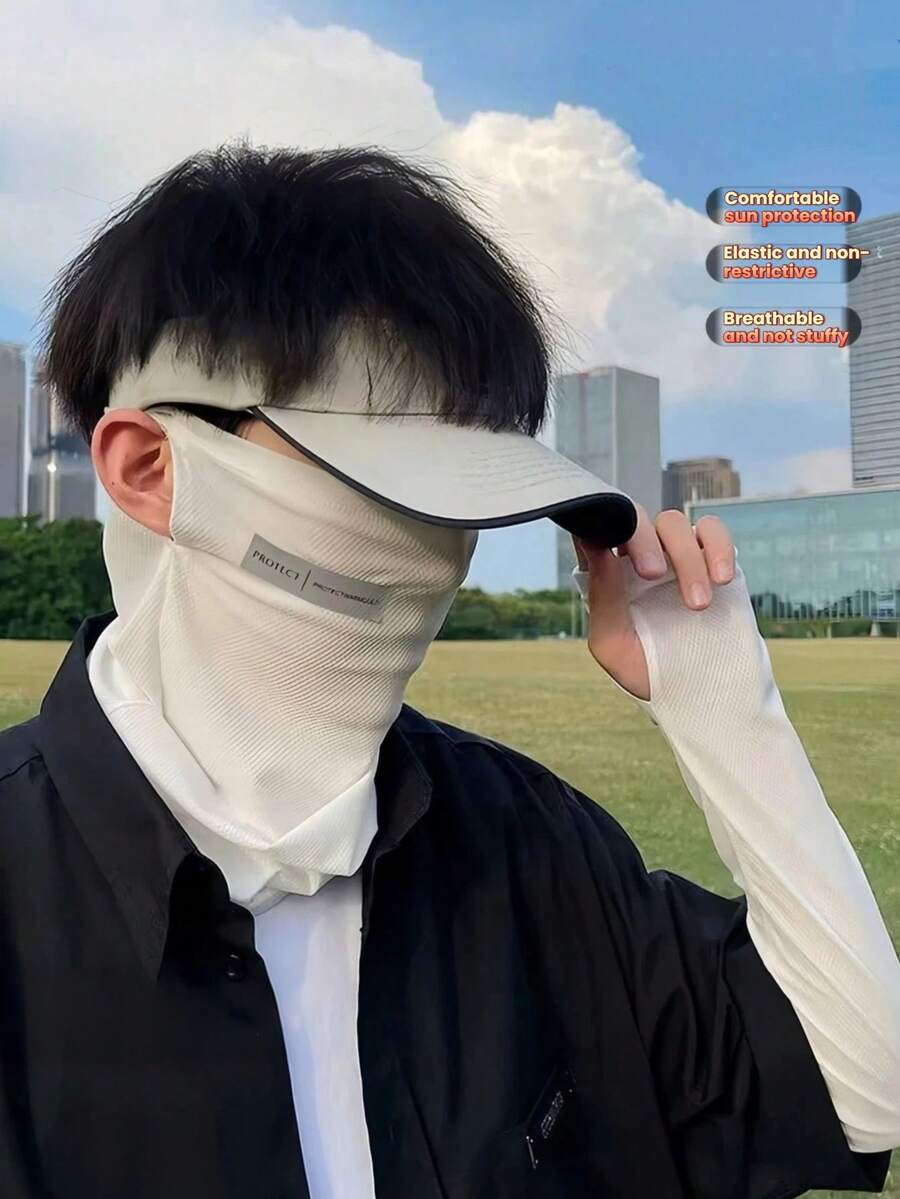 Unisex Sun Protection Face Mask, Suitable For Riding Electric Vehicles, Going Out, Beach, Face & Neck Coverage, Spring/Summer