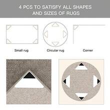 Alfombra Grippers Última almohadilla antideslizante mejorada con cinta adhesiva antideslizante para esquinas y bordes rizados 4 piezas - Marrn - Ver 5