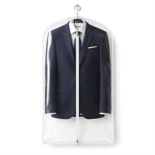 Bolsas transparentes de 65 pulgadas paquete de 4 bolsas de ropa colgantes para almacenamiento en el clóset PVC duradero con tirador de cierre individual cubierta de ropa transparente para trajes - Blanco - Ver 2