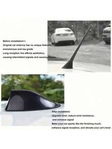 1 chiếc ăng-ten vây cá mập kiểu xe đua, trang trí nóc xe kèm vòng đệm cao su, bề mặt sợi carbon đen, phù hợp với các dòng xe hiện đại và cổ điển, nhiều màu sắc để lựa chọn. - vây cá mập - Xem 2