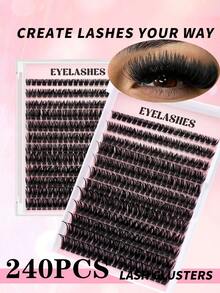 Bộ nối mi tự làm, nối mi giả, mi giả dán sẵn, mi mềm, mi dày kiểu Nga, 100 miếng, nối mi cổ điển, độ cong C-D, chiều dài 8-18mm, mi dày dặn, dễ đeo, dụng cụ làm đẹp, nối mi, mi giả từng sợi, mi giả. - D - Xem 3