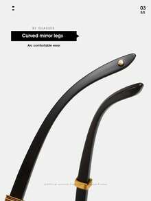 1副女士时尚眼镜，新款复古方形镜框，奢华金属设计，百搭户外日常通勤必备单品 - 彩色 - 查看 9