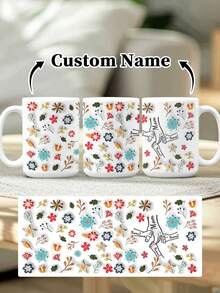 1pc 11oz/15oz Custom Mother's Day Name Mug, Personalized Coffee Cup With Printed Name. The Wrap-Around Pattern On The Mug Can Be Customized With Up To 8 Children Holding Their Mother's Hand. This Mother-Themed Mug With Floral Elements Is An Ideal Gift For Mom And A Unique, Thoughtful Present - 款式4 - 查看 28