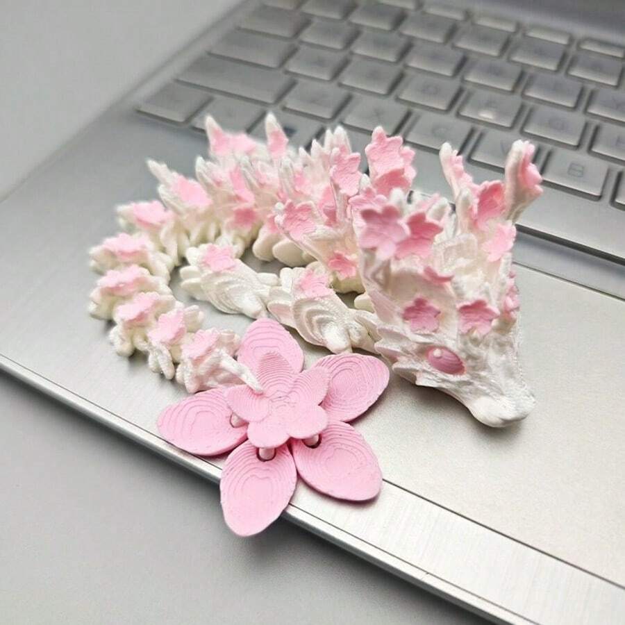 3D打印樱花龙模型 A关节可动仿真动物摆件玩偶 - 节日礼物 - 生日礼物 - 彩色 - 查看 1