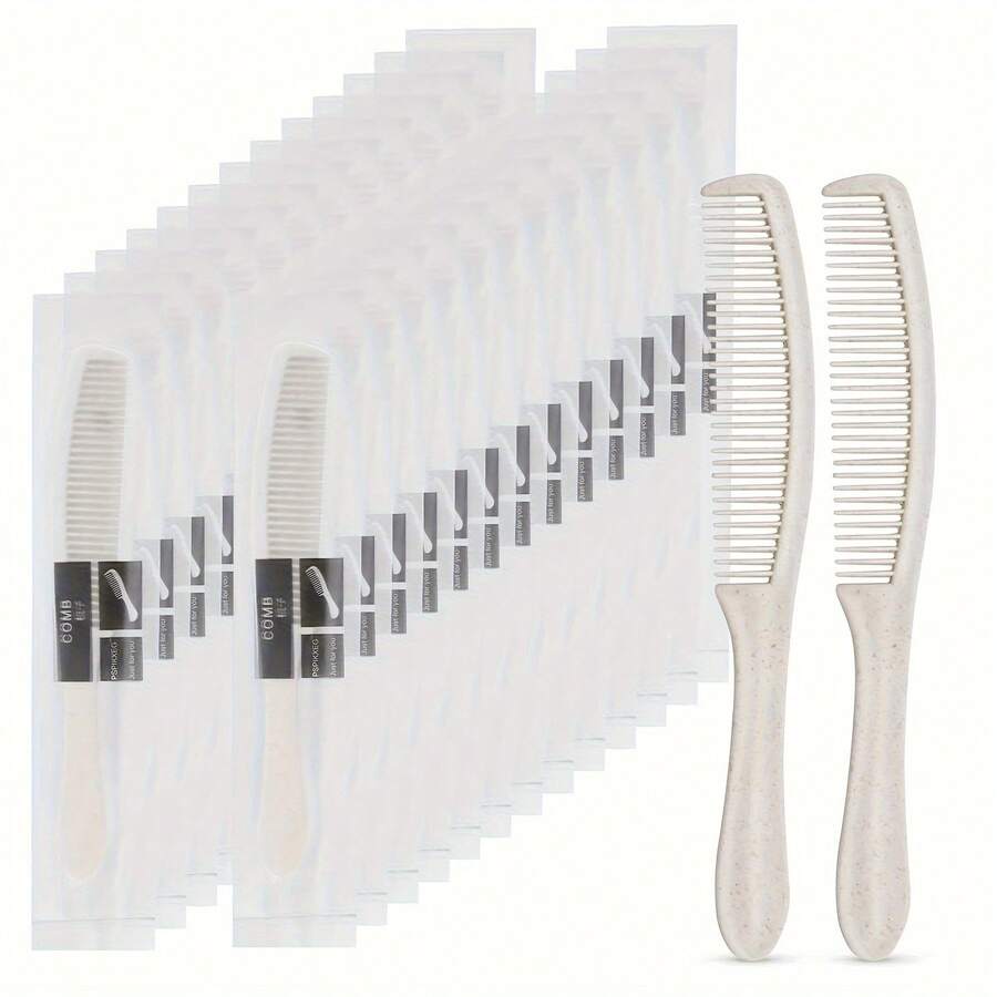 6pcs Disposable Combs Set For Hotel And Hair Salon, Individually Wrapped, Perfect For Travel And Personal Grooming - White - View 1