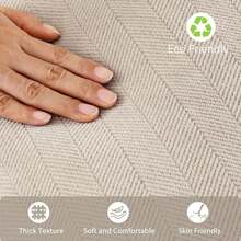 1 buah Sarung Bantal Hias Motif Tulang Ikan Chenille (Isi Bantal Tidak Termasuk), Dekorasi Rumah Gaya Rumah Pertanian, Sarung Bantal Sofa, Dekorasi Rumah Warna Polos Cocok Untuk Kamar Tidur, Balkon, Ruang Tamu, Ruang Makan - Krem - View 5