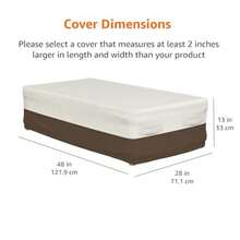 Wentu Store   Basics Outdoor Patio Coffee Table Cover Beige/Tan 48"x28"  179595 - Beis - Ver 3