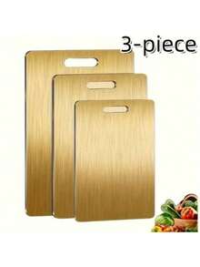 1 chiếc thớt tròn hai mặt bằng thép không gỉ chất lượng cao, thớt thái bằng thép không gỉ - dày dặn, chống nấm mốc, dễ vệ sinh, thích hợp cho nhà bếp, phòng ăn, dùng để thái thịt, trái cây và rau củ, đa chức năng và thiết thực, thiết kế tối giản. - Vàng - Xem 4