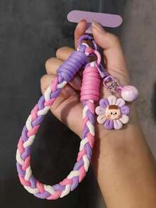 合金多元素编织挂绳花朵吊坠心形金属连接器 2026 新年音乐节婚礼季长款可调节挂绳时尚户外旅行链适合送给母亲、家人、朋友生日、节日手机挂件户外旅行和徒步防断横向手机挂绳男女通用长款手机挂绳智能手机腕带智能手机壳挂绳钥匙扣复活节春季兔子礼物派对 - 彩色 - 查看 19