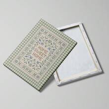 1幅带框/不带框“温馨的家”帆布海报，绿色格子花卉图案，积极向上语录，适合装饰门厅、走廊，营造田园风装饰效果，适用于公寓、客厅、卧室、现代家居装饰。 - Poster - 查看 6