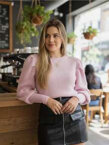 Women Sweaters - 淺粉色 - 查看 4