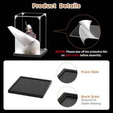 Acrylic Display Case For Collectibles Clear Acrylic Display Box For Lego Action Figures Doll Hobby Dustproof Stackable Storage Case Assembly Required Black Base 5.5 X 5.5 X 9.5 Inches - Đen - Xem 6