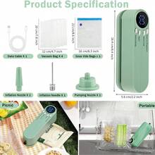 USB Mini Vacuum Sealing Machine (With Digital Display Screen) - Fast Sealing Function, Including Pump And Sealing Bag, Suitable For Food, Snacks, Meat, Fruits And Vegetables Preservation, Battery Capacity: 1200mAh; - Multicolor - View 6