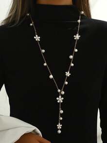 1 Piece Of European And American Retro Multi-Layer Imitation Pearl Necklace, Fashionable Long Necklace, Suitable For Women's Daily Wear With Spring And Summer Accessories And Pendants - Nhiều màu - Xem 2