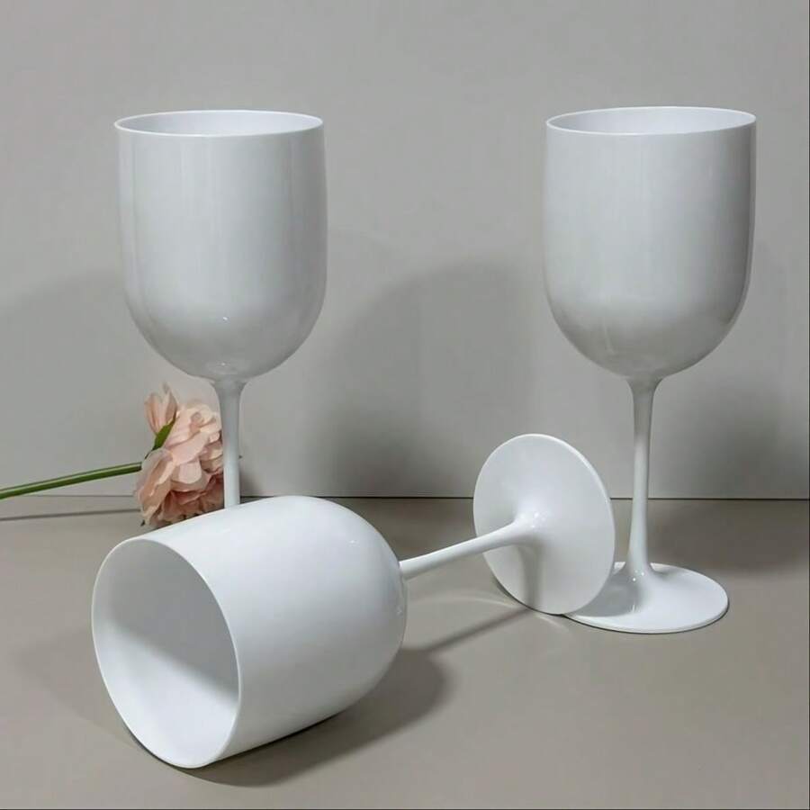 480毫升白色高脚杯，采用防碎耐压材料制成。香槟杯，适用于婚礼/派对/野餐，情人节礼物佳选。 - A - 查看 1