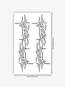 1pc Temporary Tattoo Sticker 7-14 Days Herbal Long-Lasting Tattoo Sticker, Gothic Style Hand Abstract Mysterious Pattern Line Rune Tattoo Sticker Personalized Cool Herbal Tattoo Sticker, Washable Temporary Tattoo Sticker PVC Personalized Fashion Tattoo Sticker Suitable For People - Black - View 5