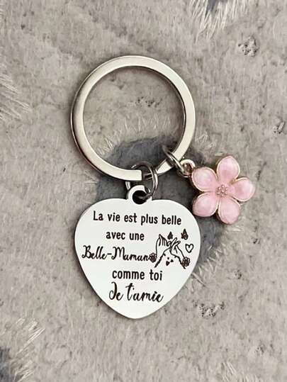 Mother's Day Gift Keychain, Creative Gift For Mother-In-Law, Mother's Day Gift, Keychain For Dear Mother-In-Law, Thank You Mom Gift, Christmas Gift, Thank You Gift Slogan, Casual, Party, Street, Cute, Elegant Zinc Alloy