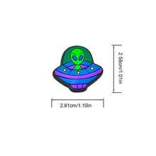 16件創意插畫太空探險系列太空人月球衛星主題洞洞鞋飾品 PVC 膠水戶外休閒鞋裝飾禮物 - 彩色 - 查看 5