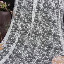1 tấm vải ren hoa dệt jacquard, rộng 63 inch, ren lưới thêu tinh tế, thích hợp cho váy cưới, khăn voan cô dâu, các sản phẩm may vá DIY, trang trí nhà cửa và may mặc. - Nhiều màu - Xem 5