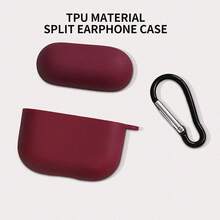 Bolígrafo de limpieza para auriculares Bluetooth + Estuche protector desmontable de TPU | Con diseño de gancho para un transporte fácil | Kit de herramientas de limpieza para puerto de auriculares/altavoz/estuche de carga para AirPods - Burdeos - Ver 5