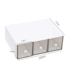 Organizador de escritorio apilable con cajones transparentes, caja de almacenamiento de plástico con múltiples compartimentos para papelería, cosméticos, joyas, escritorio de oficina, tocador de maquillaje y almacenamiento de encimera - Multicolor - Ver 5
