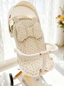 Blumen Baby Kinderwagen Kissen, Säuglings Autositz Einsatz - Umkehrbarer, universeller, atmungsaktiver und weicher Neugeborenen Sitzeinlage für Kinderwagen, Kinderwagen Sitzkissen Einlage für Neugeborene - Verschiedenfarbig - Übersicht 11