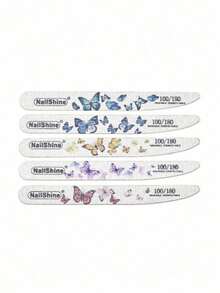 1pc 100/180 Grit Nail File, Double-Sided Emery Board, Washable Emery Board, Reusable Nail Polisher, Manicure Tool, Suitable For Natural Nails, Acrylic Nails, Home And Salon Use - Light Grey - View 4