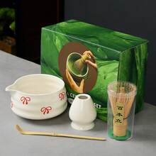 Bộ 1/4 món dụng cụ đánh trà Matcha hình hoa dễ thương, bộ ấm trà Nhật Bản bao gồm dụng cụ đánh trà và tô trà Matcha có vòi, bộ trà Matcha truyền thống Nhật Bản. - Nhiều màu - Xem 13