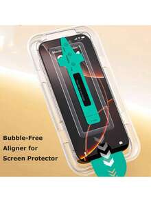 XINHONGYU Matte Anti-Peeping Tempered Glass Screen Protector, Comes With Installation Tool And Auto-Alignment Tool, Suitable For 17 Pro Max/17 Pro/17 Air/17/16 Pro Max/16 Pro/16 Plus/16E/16/15 Pro Max/14 Pro Max/13 Mini/12/11 Series, Full Coverage, Anti-Fingerprint, Anti-Drop, Scratch-Resistant - Black 1pc - View 2