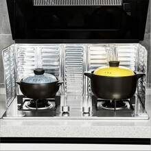 1pc Stainless Steel Foldable Cooking Oil Splash Guard, Suitable For Stove, Kitchen Oil Splash Baffle - Black Thickened Edging - View 5