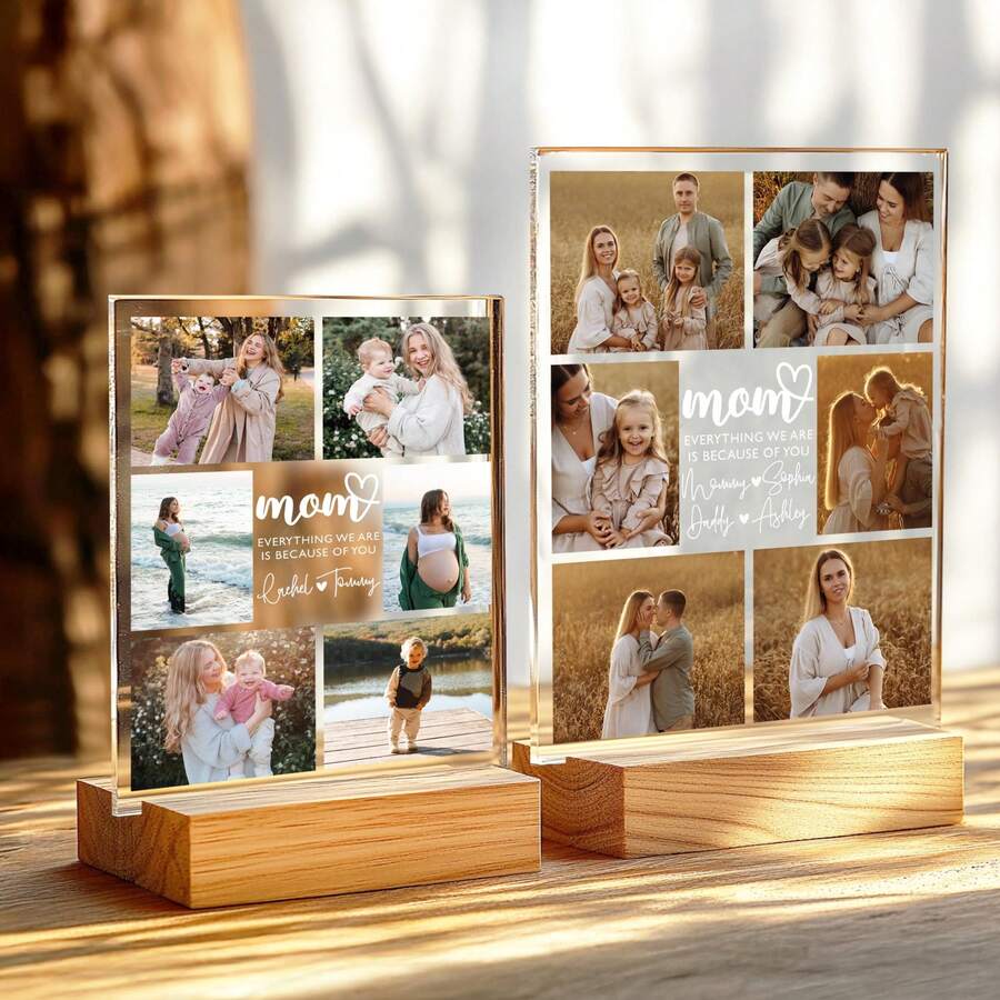 Custom Photo Gifts For Mother's Day, Customized Mom Name & Photo Transparent Plaque, Personalized Photo Frame, Personalised Mum Or Mom Photo Print - F-mother's Day Photo Frame - View 1