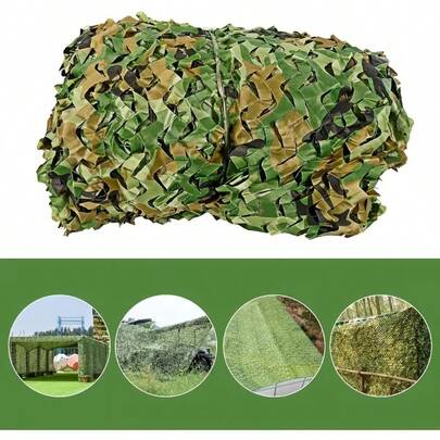 1pc Camouflage Net, Multi-Functional Outdoor Camouflage Net, Suitable For Decoration, Sunshade, Hunting, Camping, Outdoor, Available In Multiple Sizes