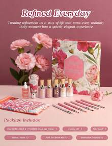Beetles Mother's Day 5 Colors Refined Everyday Pink Purple Nude Cat Eye Gel Nail Polish Set, HEMA Free & TPO Free Soak Off UV LED Manicure Premium Gift For Mom & Women - Mother's Day Nail Gel Gifts Set - 查看 2