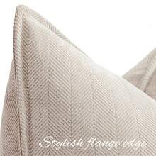 1 buah Sarung Bantal Hias Motif Tulang Ikan Chenille (Isi Bantal Tidak Termasuk), Dekorasi Rumah Gaya Rumah Pertanian, Sarung Bantal Sofa, Dekorasi Rumah Warna Polos Cocok Untuk Kamar Tidur, Balkon, Ruang Tamu, Ruang Makan - Krem - View 4