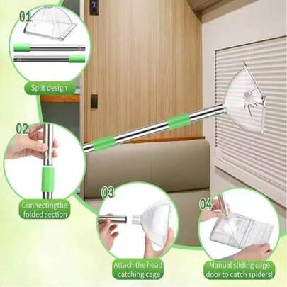 Extendable Spider Catcher, Harmless Indoor/Outdoor Bug Removal Tool